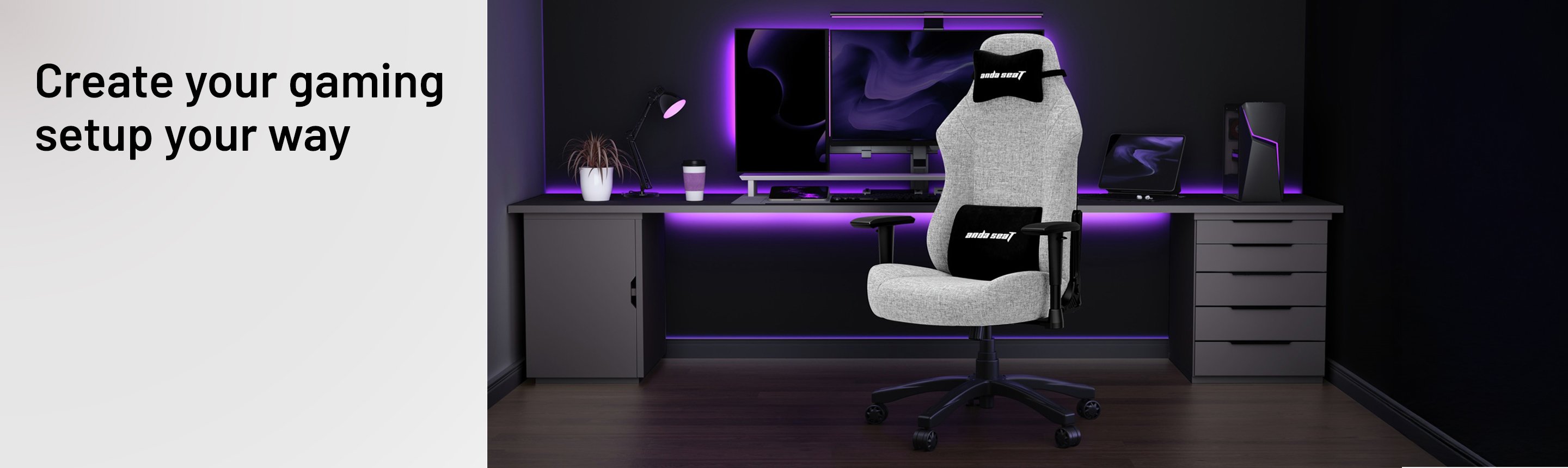 Anda Seat Luna Series Fabric Gaming Chair - Grey.