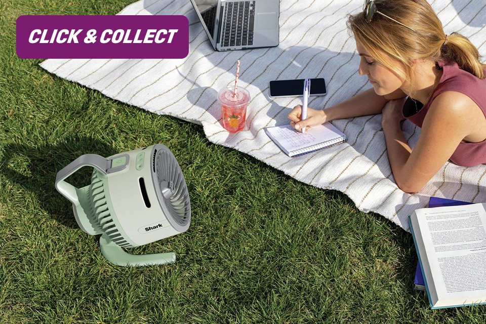Click & collect. Keep cool this bank holiday. Same day collection available on selected fans, pools and outdoor toys.