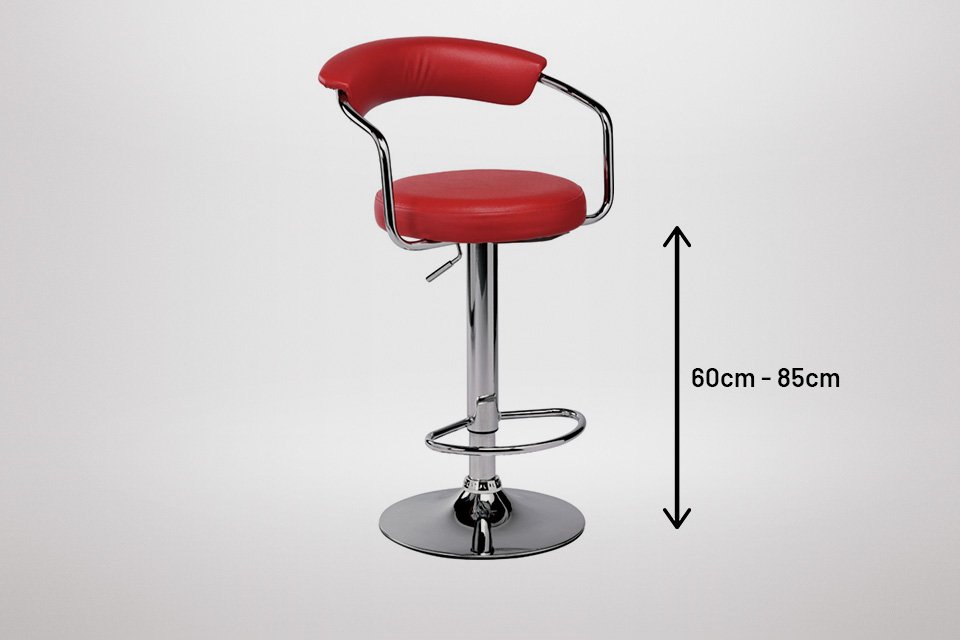 Argos Home Executive Gas Lift Bar Stool in red colour.