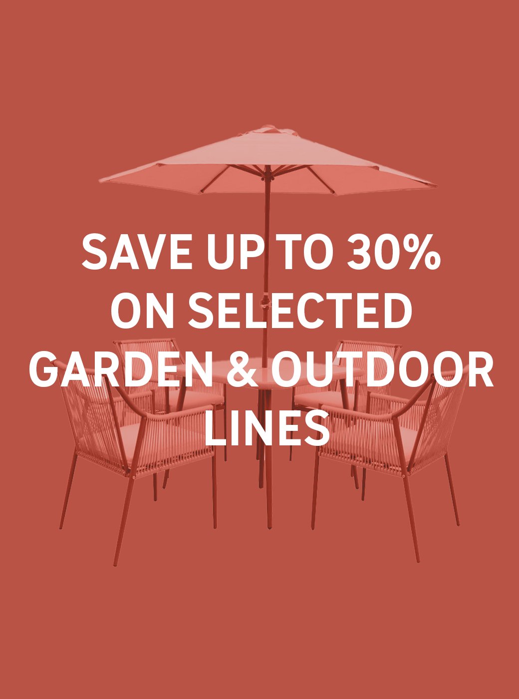 Save up to 30% on selected garden and outdoor lines. With codes GREEN10, GREEN20 and GREEN30 With codes GREEN10, GREEN20 and GREEN30. Shop now.