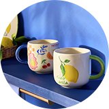 : Argos Home Med Coastal Set of 2 Stoneware Mugs - Cream.