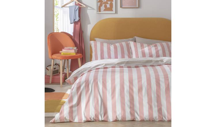 Habitat Summer Haze Stripe Pink Bedding Set - Single