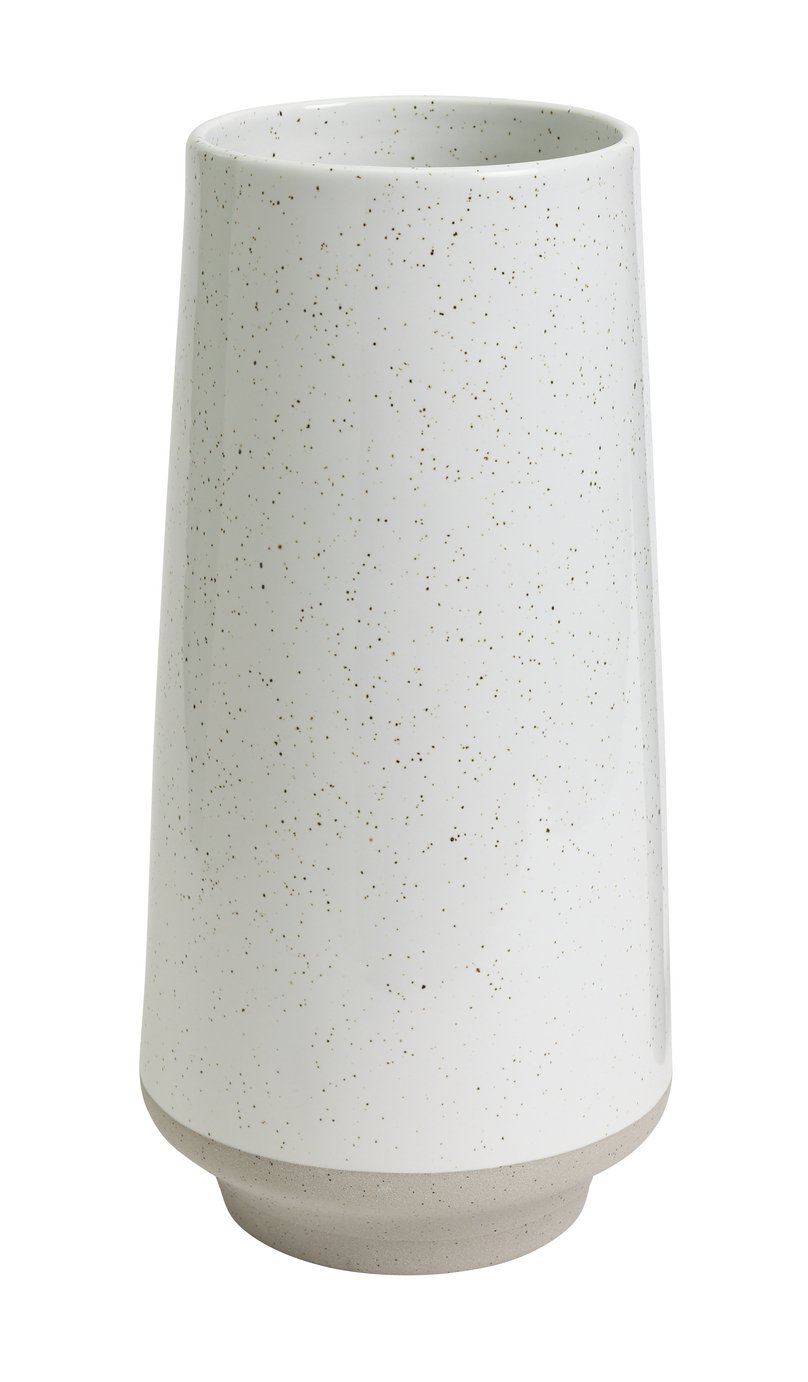 Habitat Reactive Glaze Dipped Ceramic Vase  - White