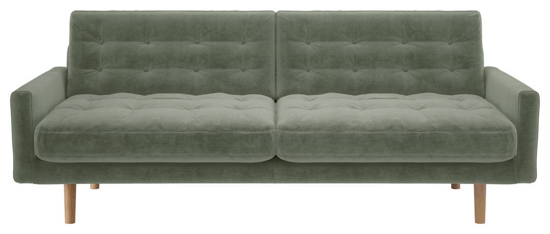 Habitat Fenner Velvet 3 Seater Sofa - Sage