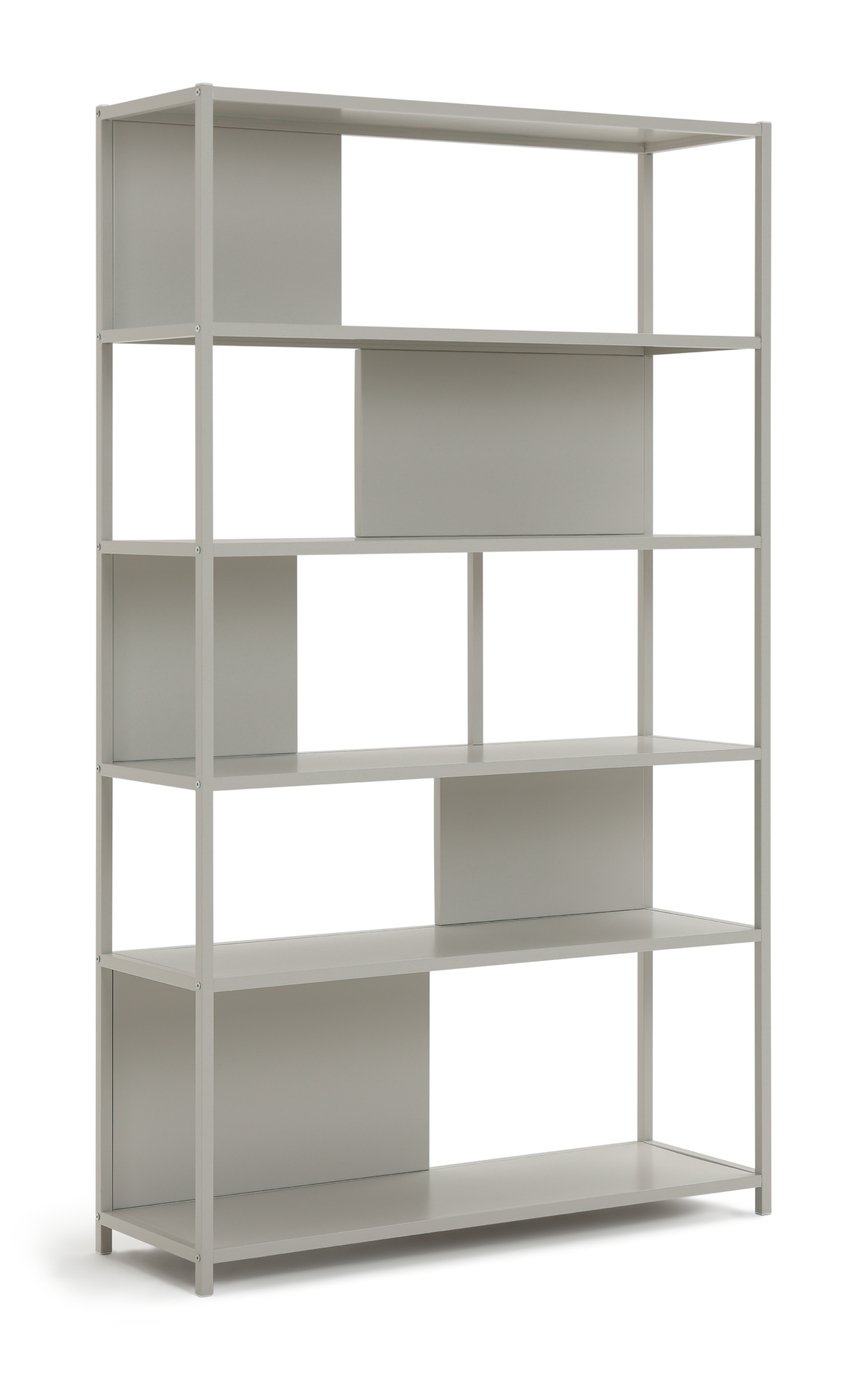 Habitat Deon Wide Metal Bookcase - Light Grey