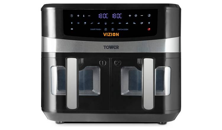 Tower T17100 Vortx Vizion Dual Basket 9L Air Fryer - Black 0