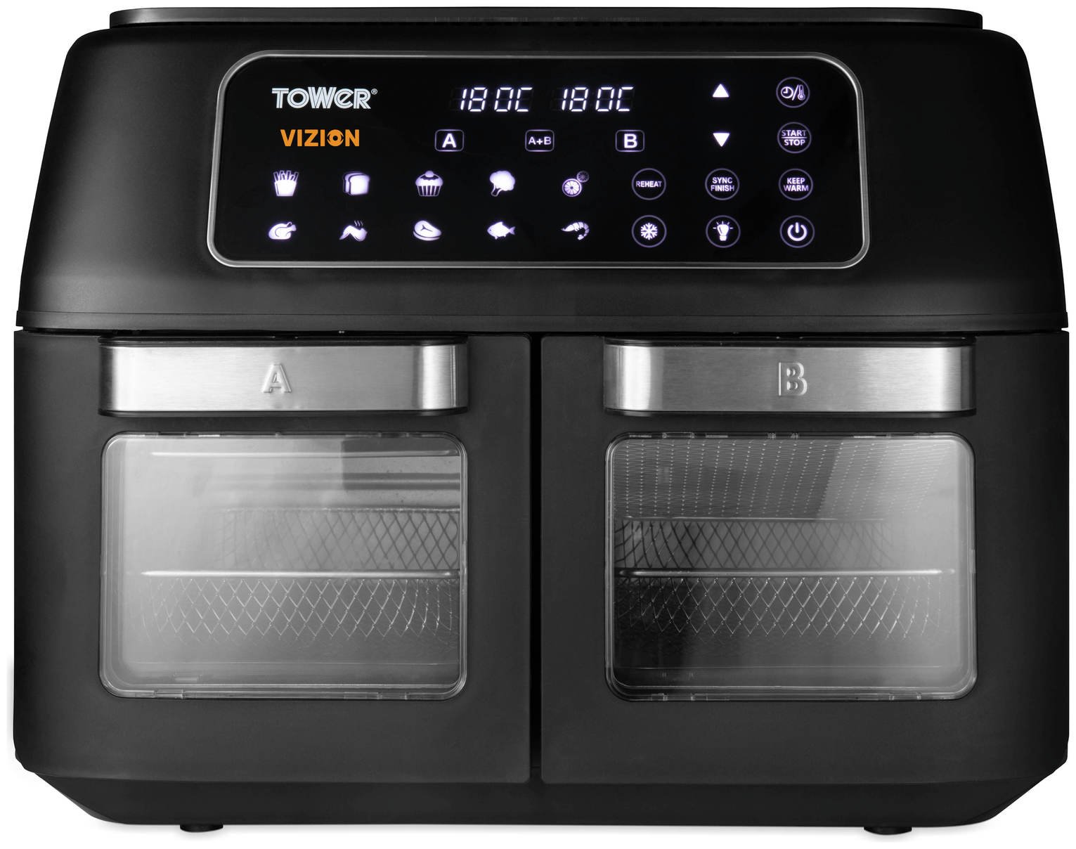 Tower T17102 Vortx Vizion 11L Dual Air Fryer Oven - Black