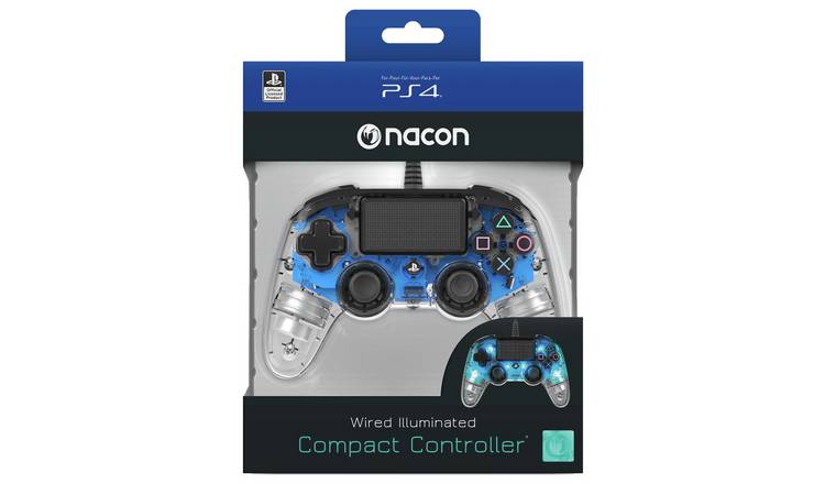 Buy Nacon Official Ps4 Wired Controller Crystal Blue Ps4 Controllers And Steering Wheels Argos