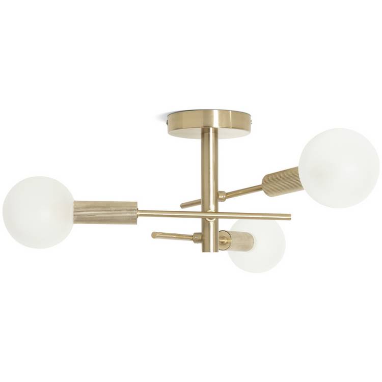 Habitat Globe Ribbed Metal Bathroom Ceiling Light - Brass 0