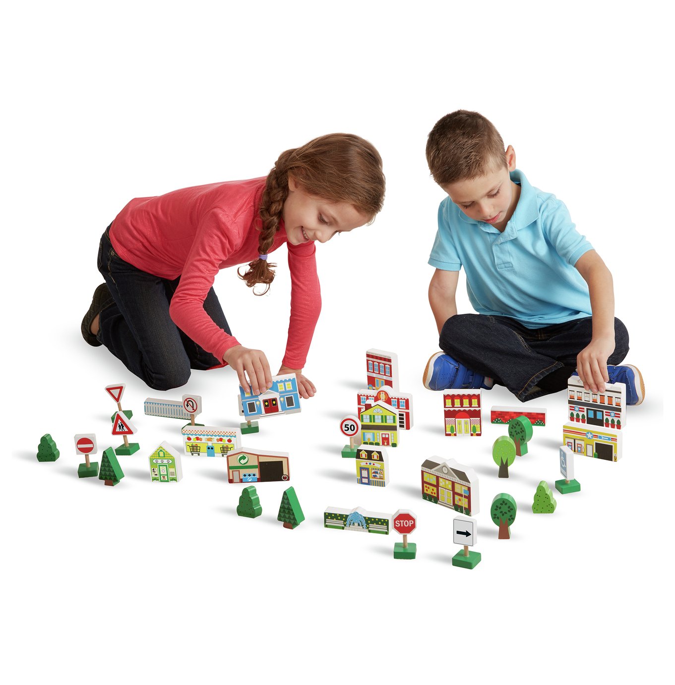 melissa and doug wooden town playset