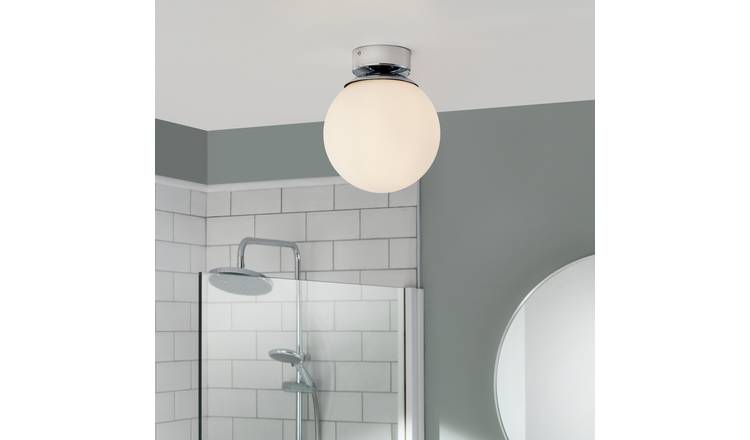 Habitat Opal Glass Bathroom Flush Ceiling Light - White