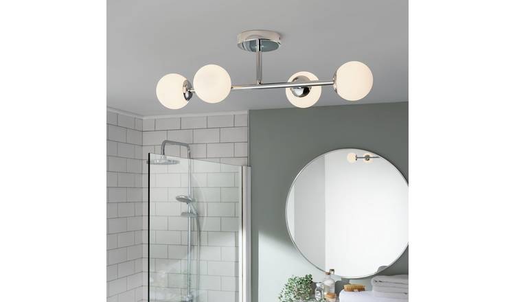 Habitat Metal 4 Light Bathroom Flush Ceiling Light - Chrome