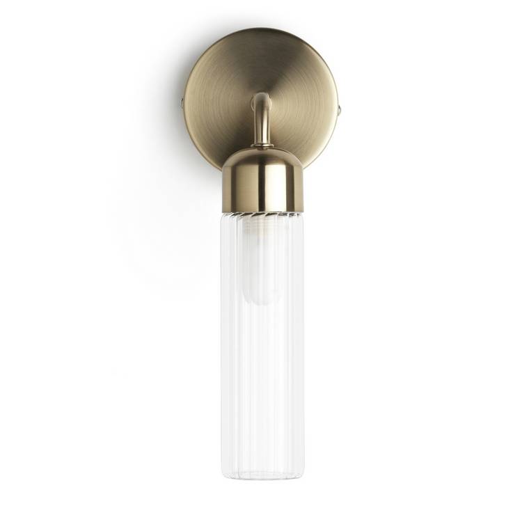 Habitat Ribbed Metal Bathroom Wall Light - Gold 0