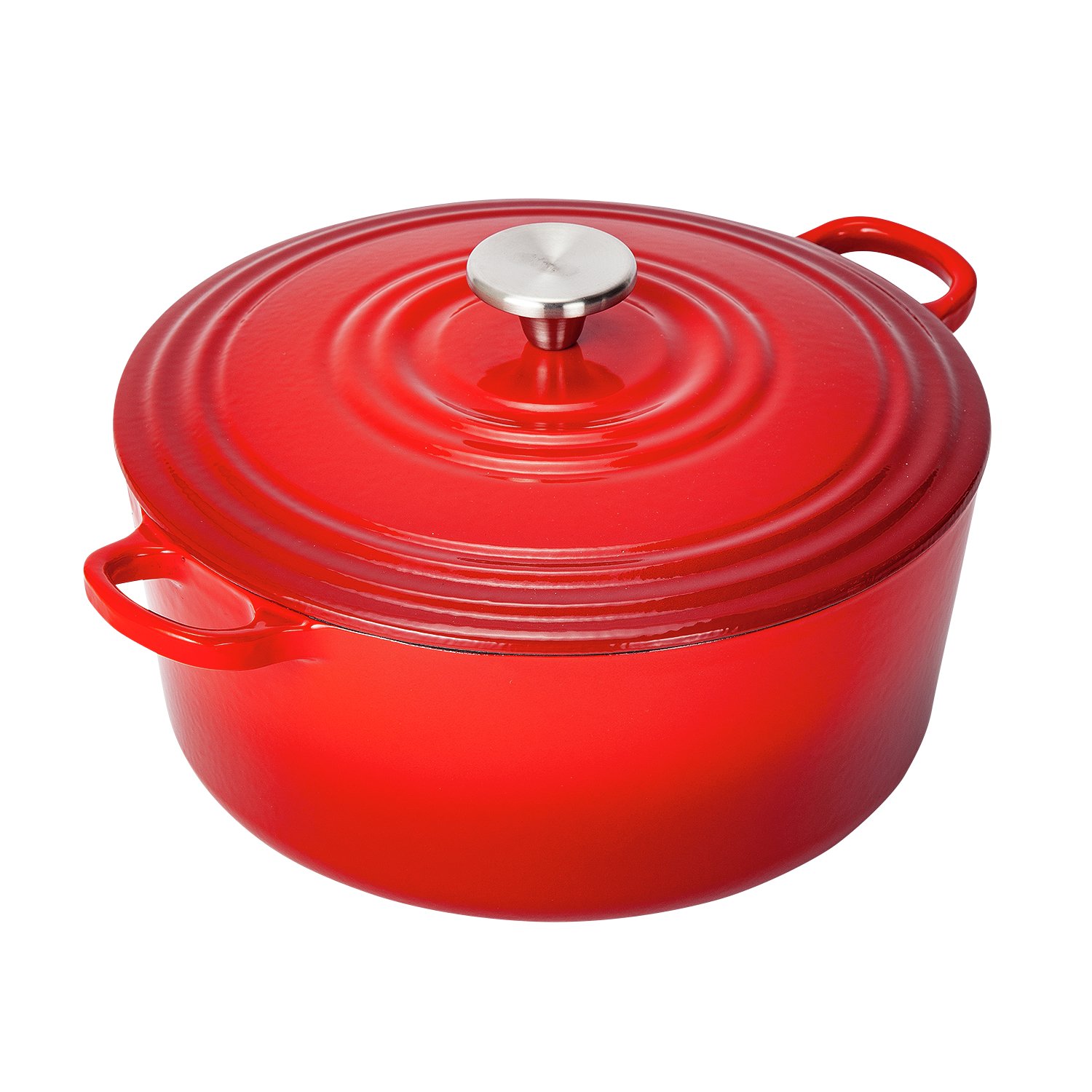 Argos Home 5.3 Litre Cast Iron Casserole Dish - Red