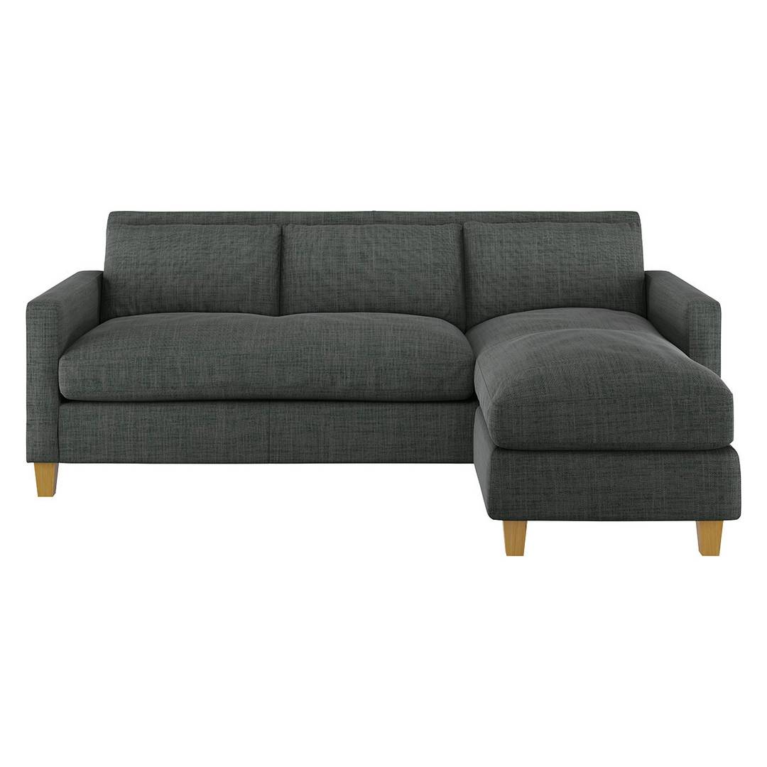 Habitat Chester Right Hand Corner Sofa-Light Feet-Charcoal