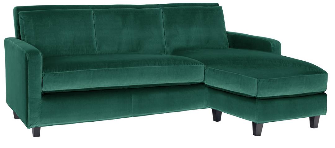 Habitat Chester Right Hand Corner Sofa-Dark Feet-Green