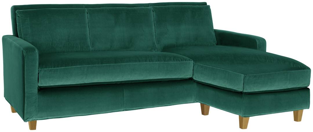 Habitat Chester Right Hand Corner Sofa-Light Feet-Green