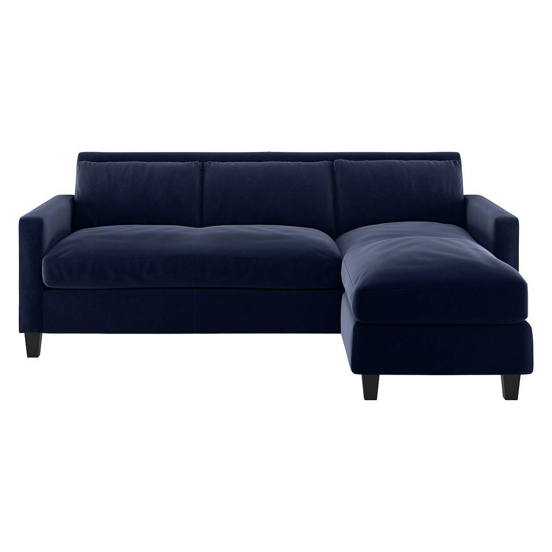 Habitat Chester Right Hand Corner Sofa-Dark Feet - Navy