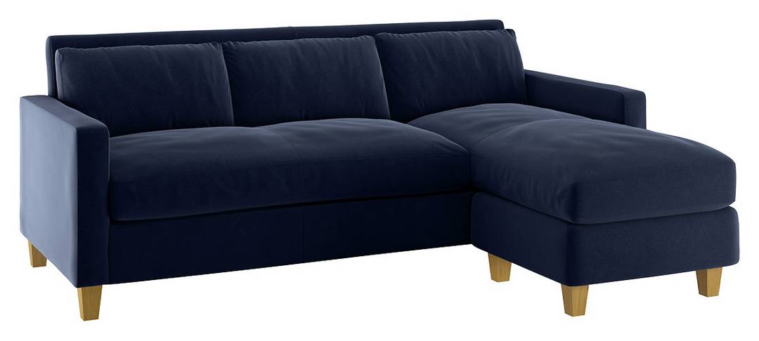 Habitat Chester Right Hand Corner Sofa-Light Feet - Navy
