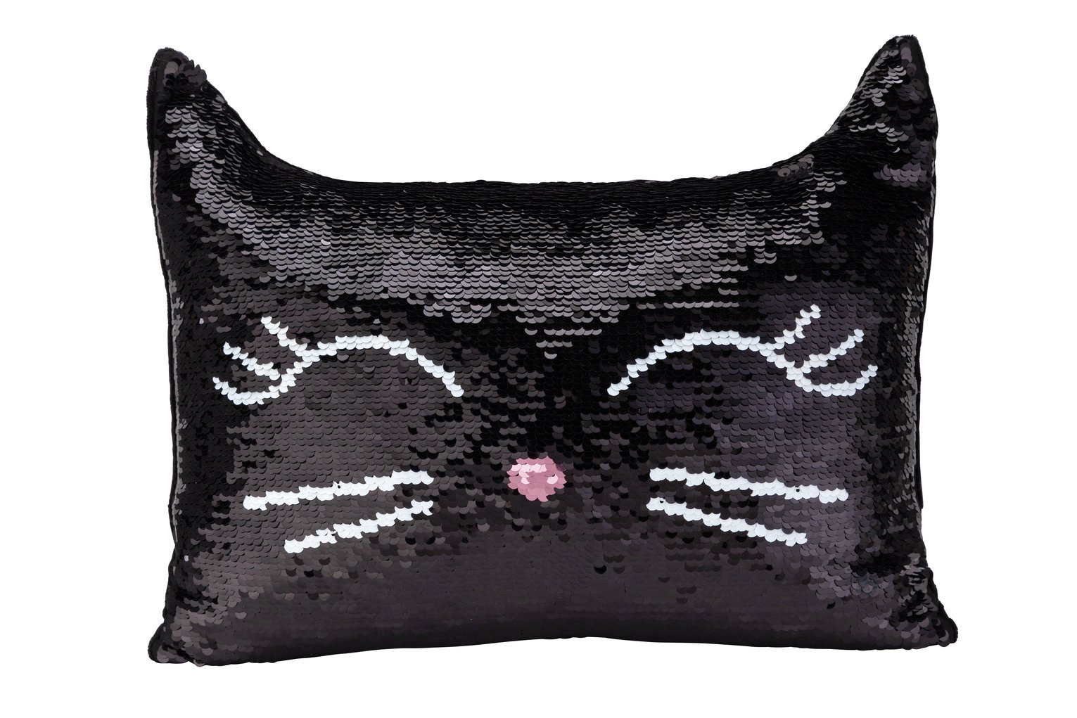 Halloween Reverse Sequin Cat Cushion