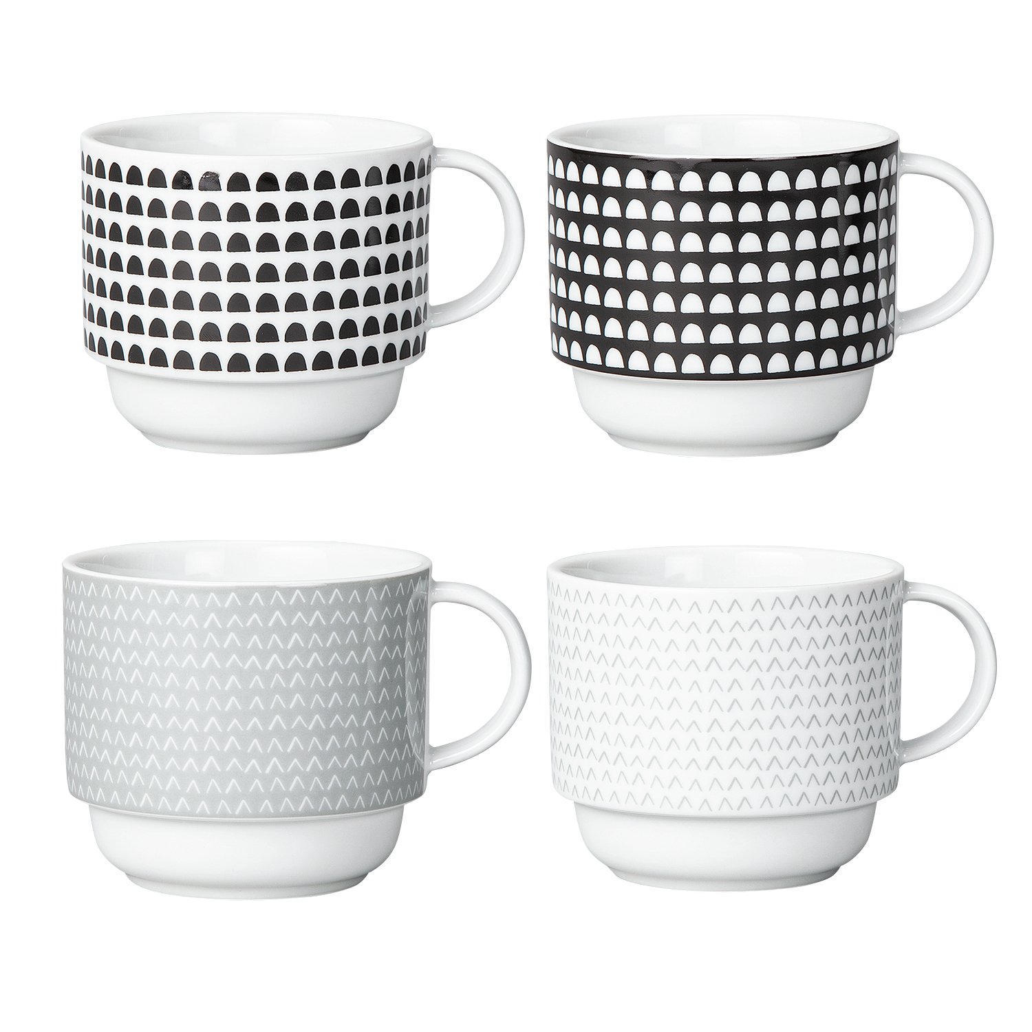 Argos Home Noir Printed Stacking Mugs