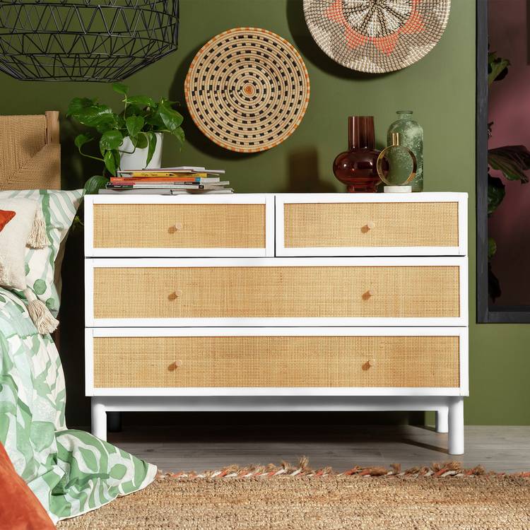Habitat Simone Wide Rattan 4 Drawer Chest 0