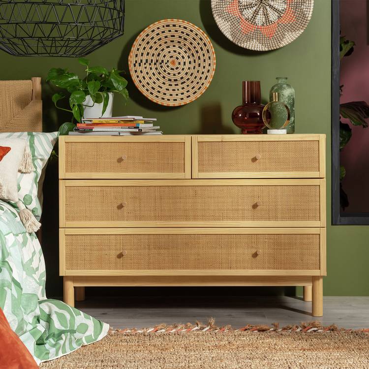 Habitat Simone Wide Rattan 4 Drawer Chest 0