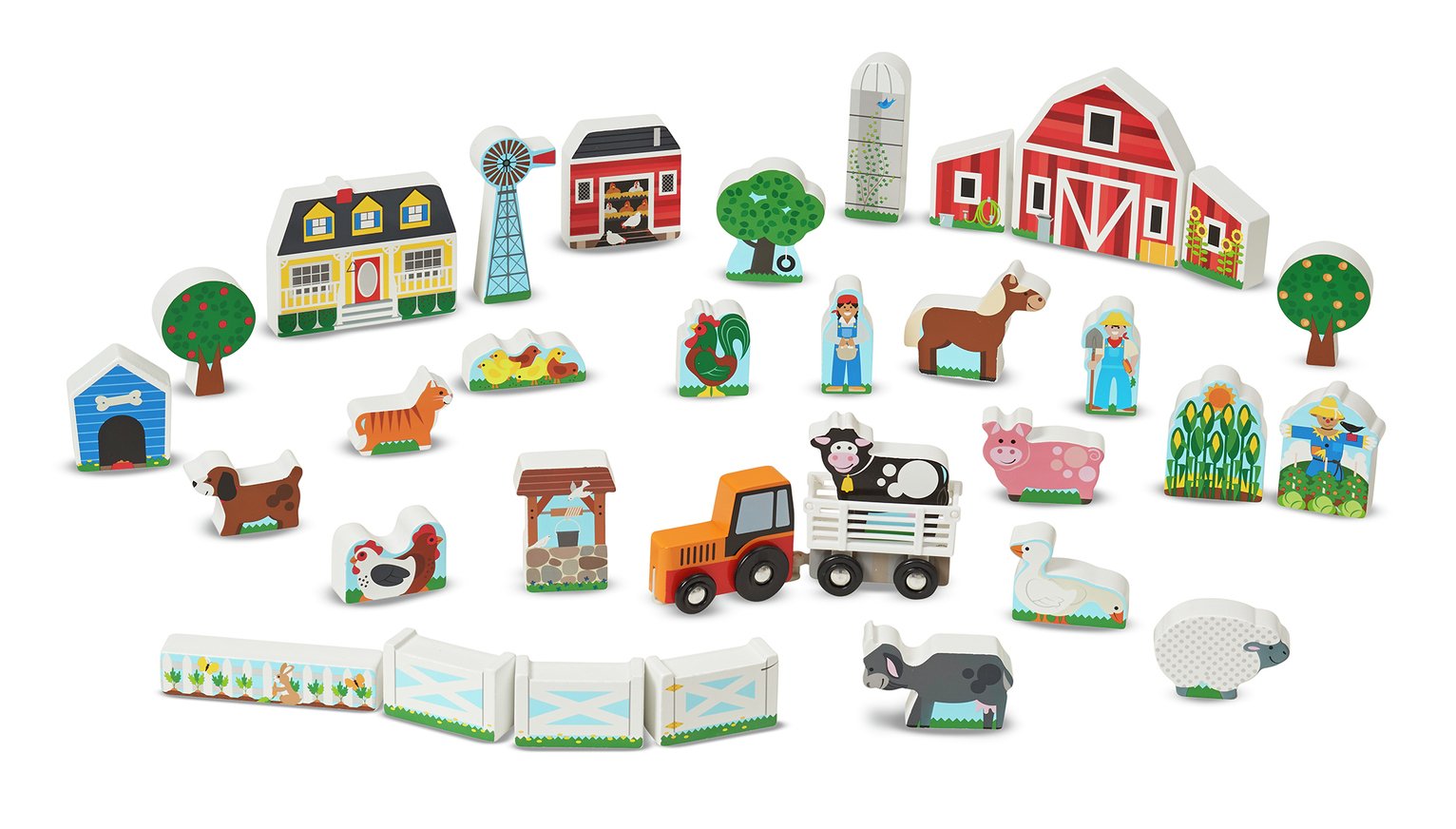 Melissa and Doug Wooden Farm and Tractor Playset