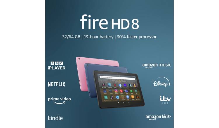 Certified Refurbished Fire HD 8 tablet, 8 HD display, 32 GB, (2020  release), designed for portable entertainment, Black