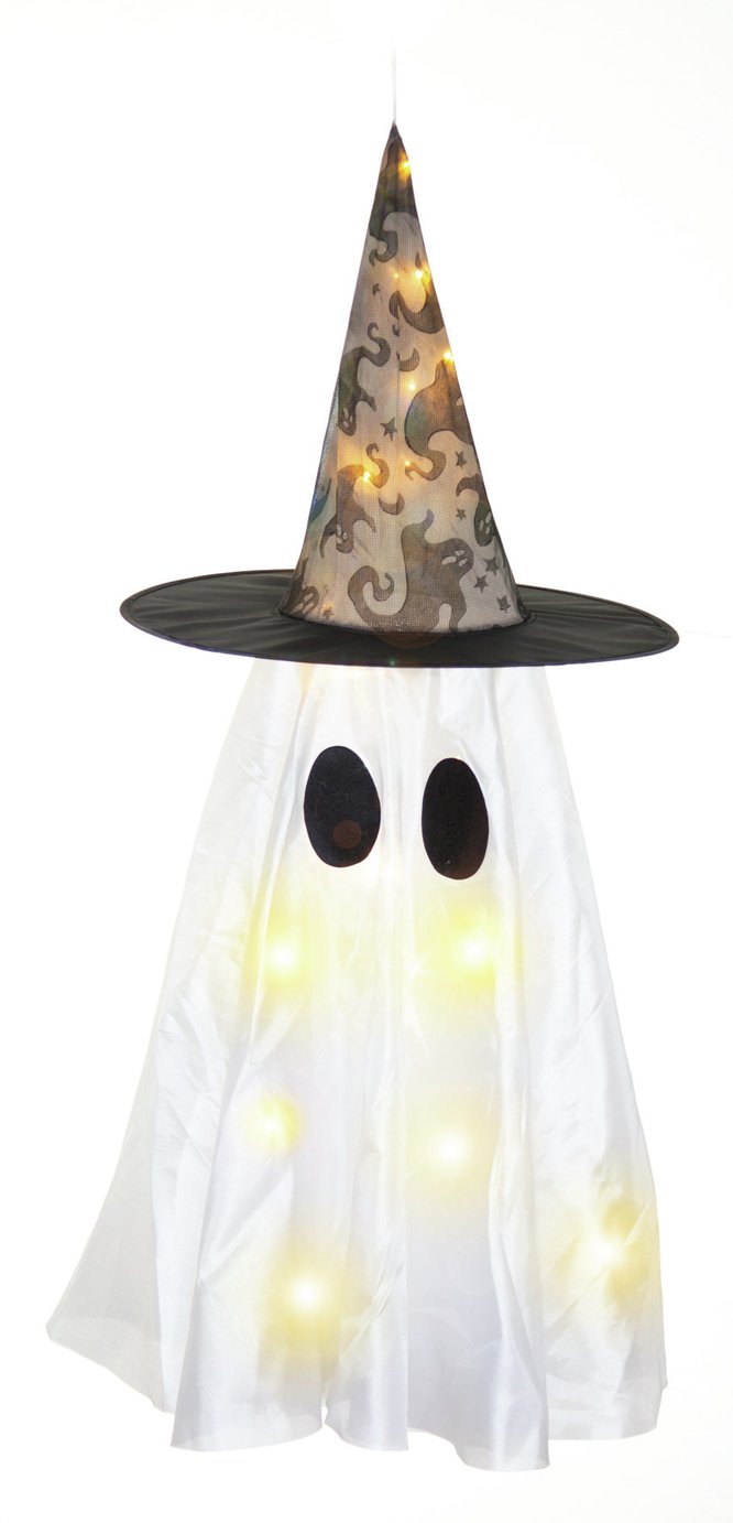 Premier Decorations Light Up White Hanging Ghost