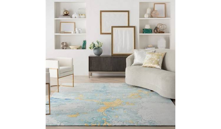 Mega Flooring Blue Modern Abstract Rug - 114 x 175cm