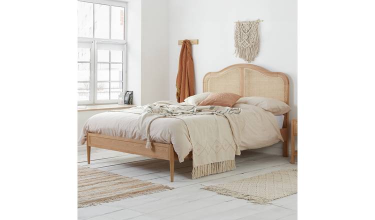 Birlea Leonie Double Rattan Bed Frame - Oak