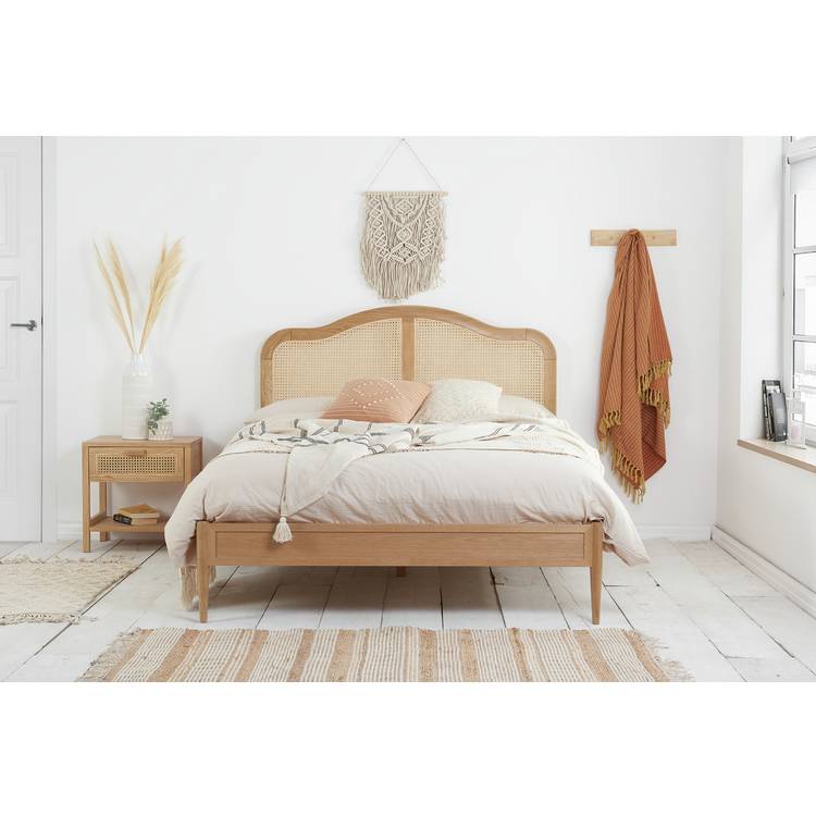 Birlea Leonie Kingsize Rattan Bed Frame - Oak 0