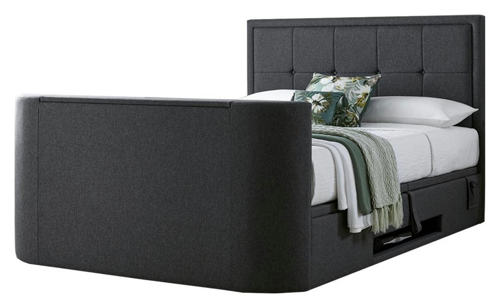 Smart TV Beds Bed Verona Double Ottoman Frame - Grey
