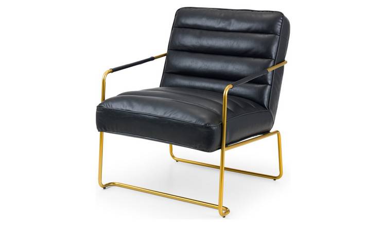 Julian Bowen Giorgio Faux Leather Accent Chair - Black