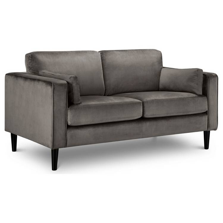 Julian Bowen Hayward Velvet 2 Seater Sofa - Grey 0