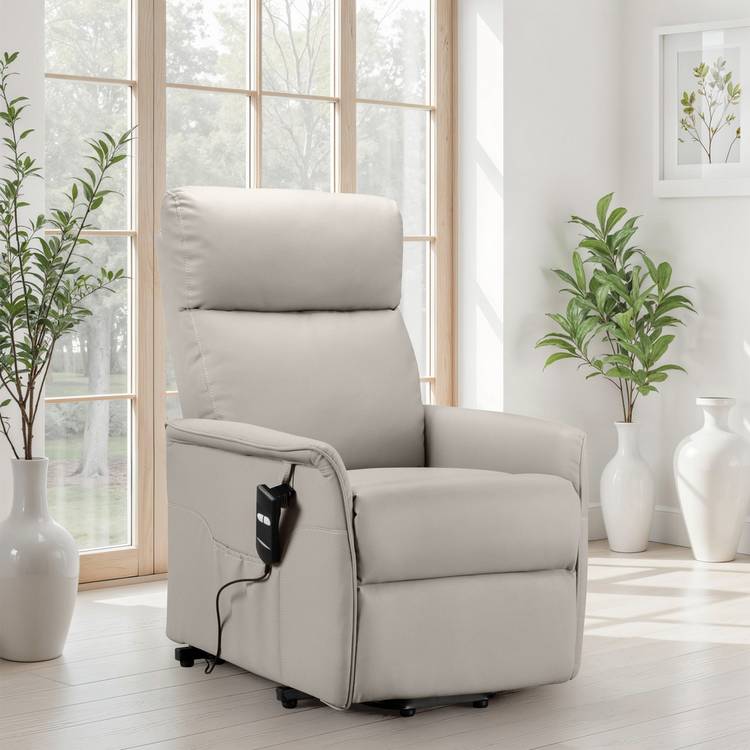 Julian Bowen Helena Fabric Rise & Recline Chair - Neutral 0