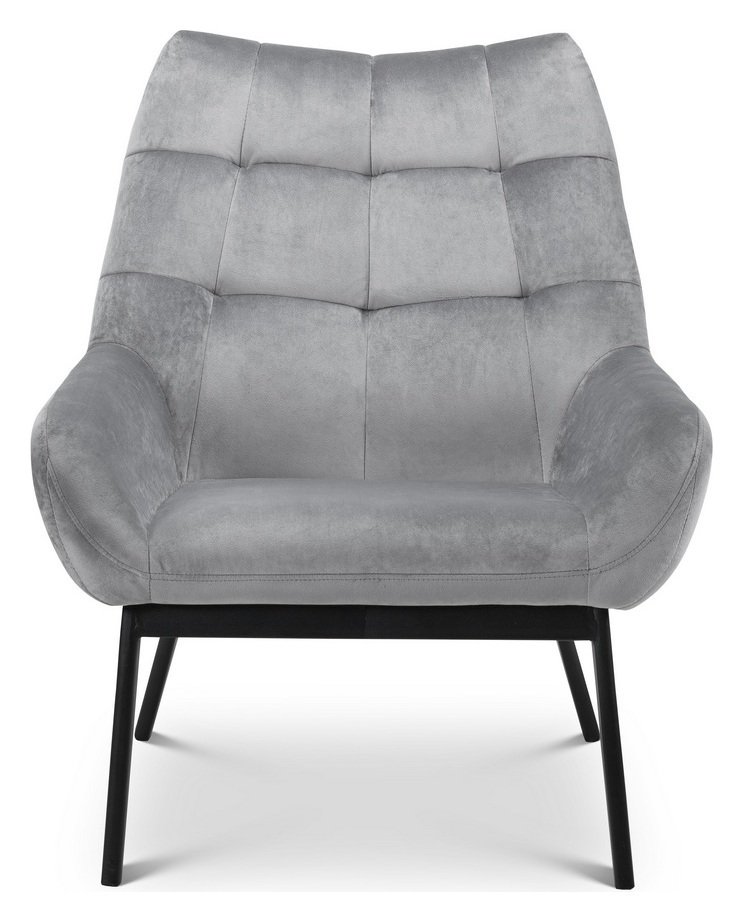 Julian Bowen Lucerne Velvet Accent Chair - Grey
