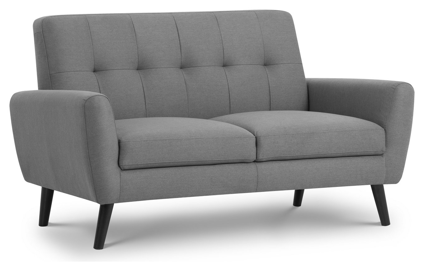 Julian Bowen Monza Fabric 2 Seater Sofa - Grey