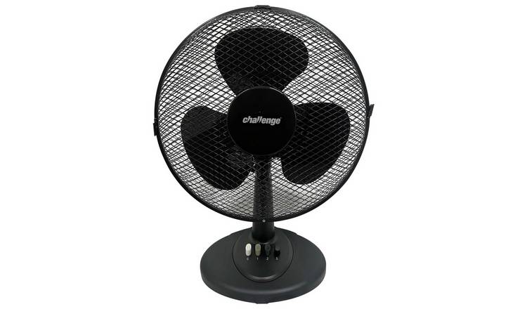 Buy Challenge Oscillating Black Desk Fan - 12 Inch | Fans | Argos