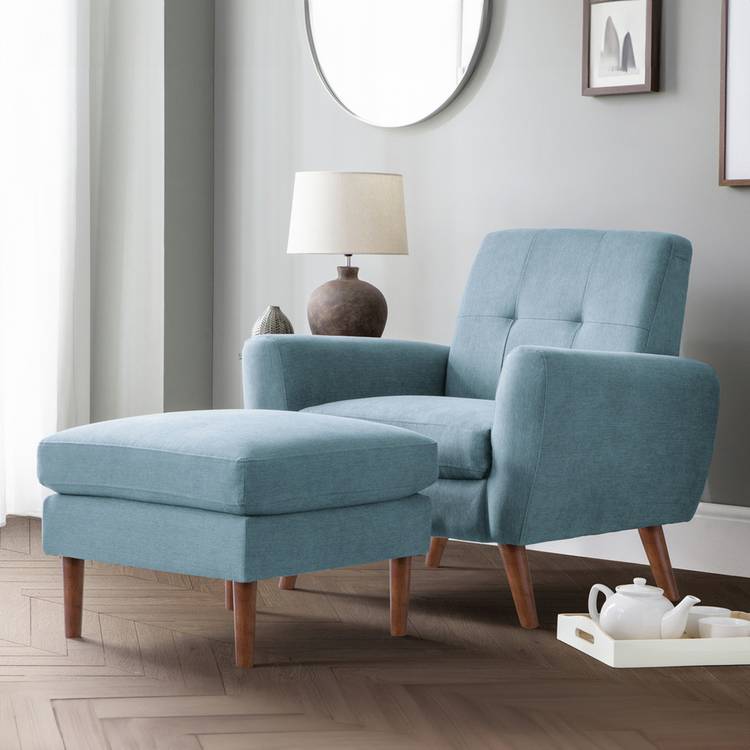 Julian Bowen Monza Fabric Armchair - Blue 0