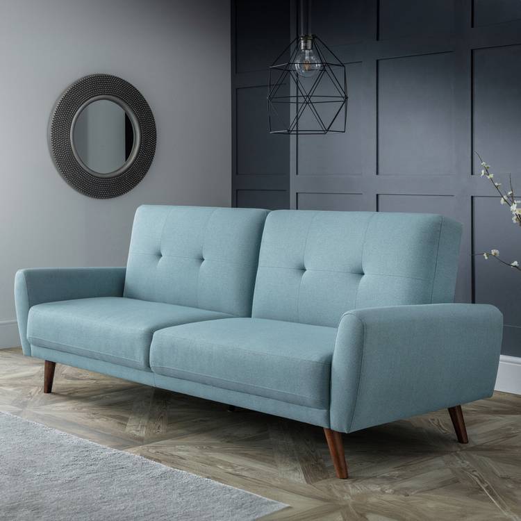Julian Bowen Monza Clic Clac Fabric Sofa Bed - Blue 0