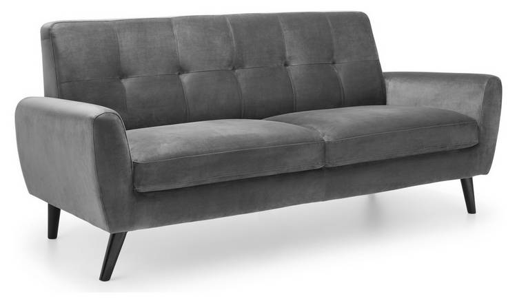 Julian Bowen Monza Velvet 2 Seater Sofa - Grey