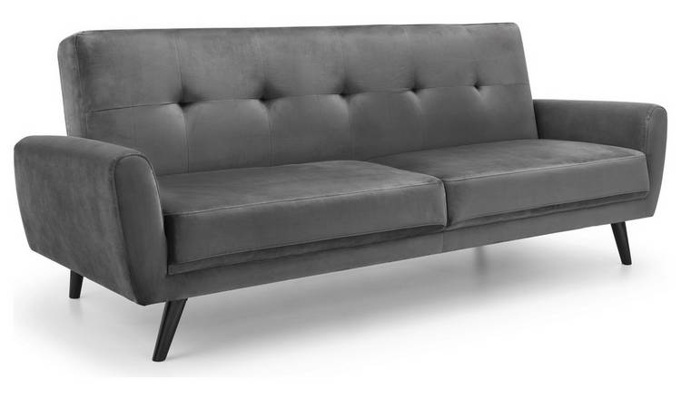 Julian Bowen Monza Velvet 3 Seater Sofa - Grey