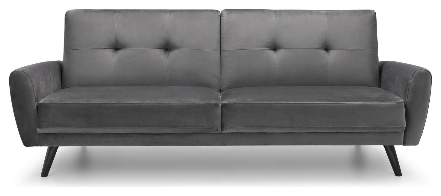 Julian Bowen Monza Velvet Clic Clac Sofa Bed - Grey