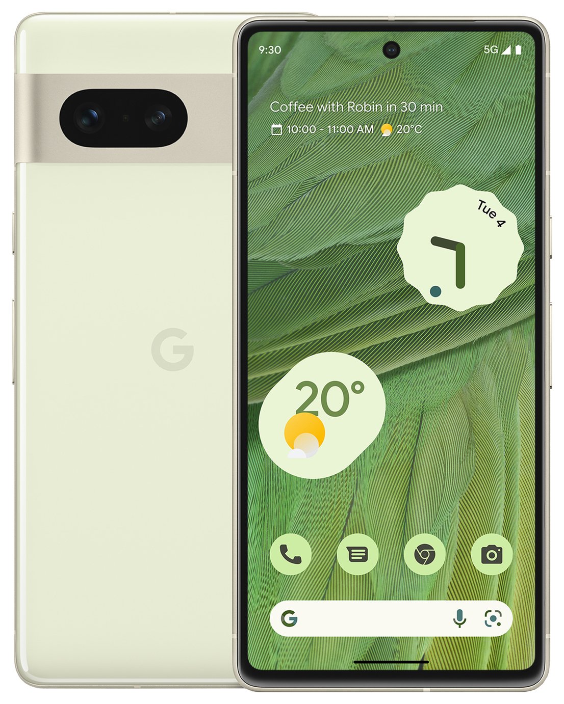 SIM Free Google Pixel 7 5G 128GB Mobile Phone - Lemongrass