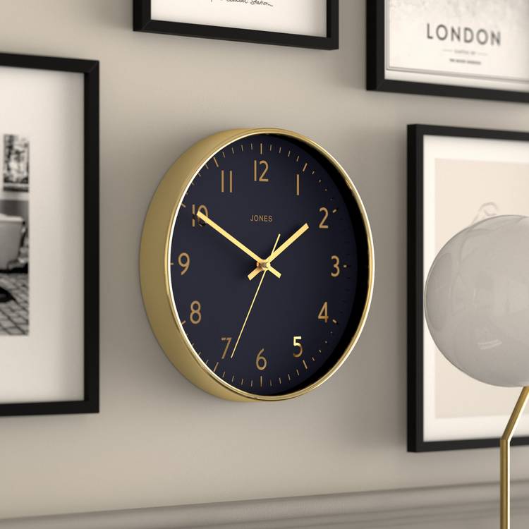 Jones Clocks Studio Analogue Wall Clock - Gold  0