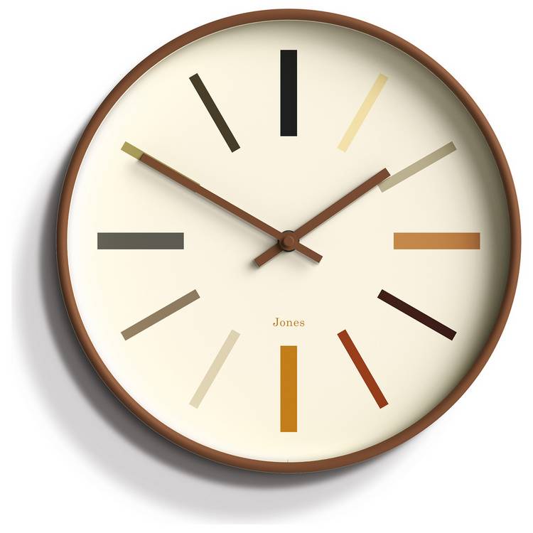 Jones Clock Marker Analogue Wall Clock - Kiwi Brown 0