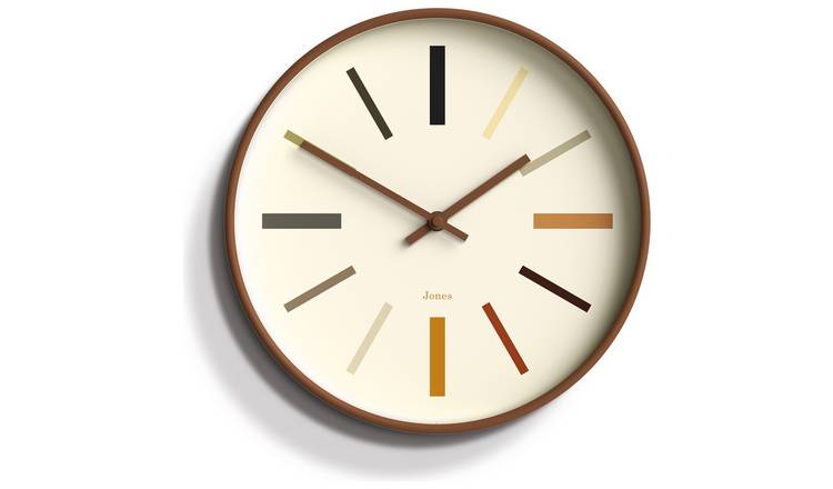 Jones Clock Marker Analogue Wall Clock - Kiwi Brown