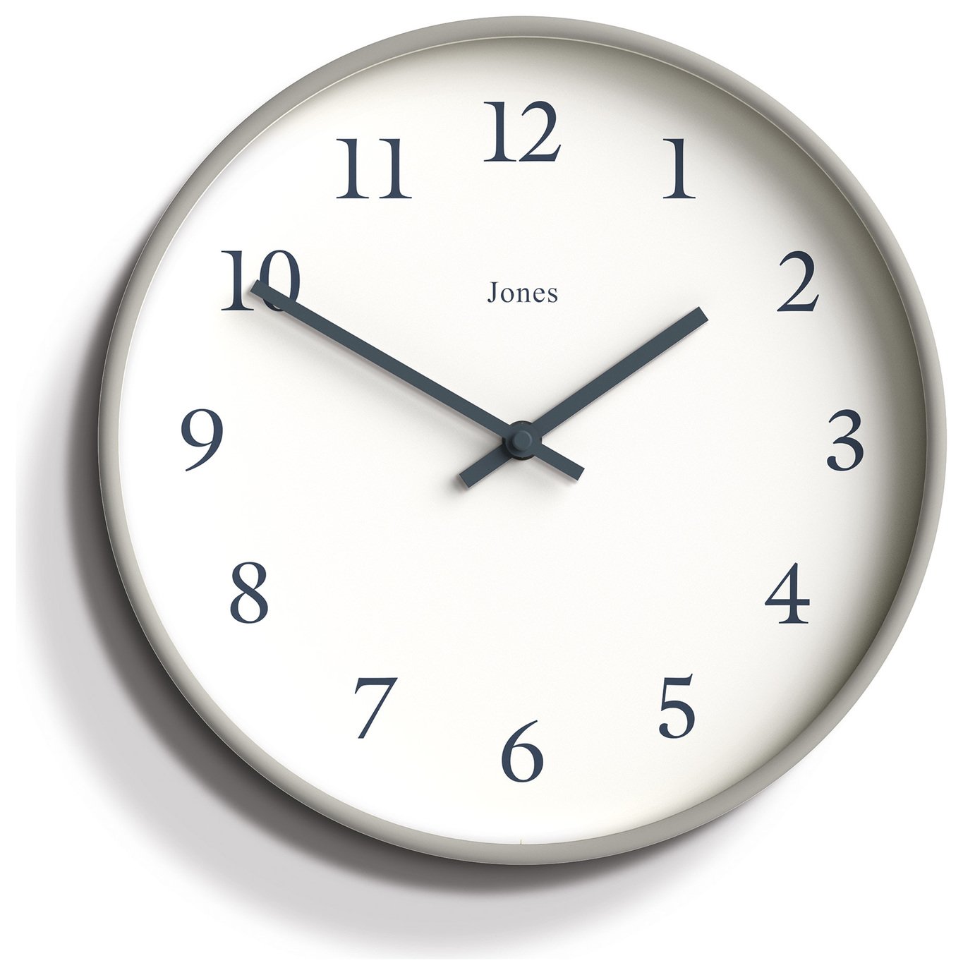 Jones Clocks Linen Analogue Wall Clock - Grey